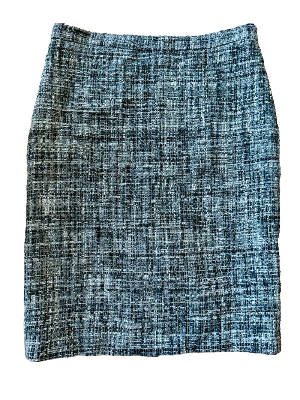 Vintage Moschino Cheap and Chic Metallic Tweed Wool-Blend Pencil Skirt size 10